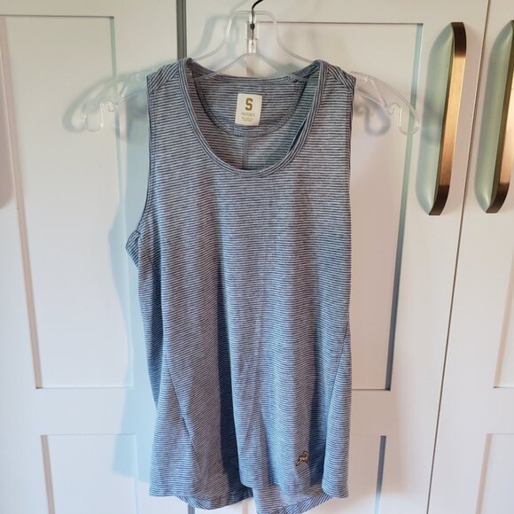 Tracksmith Racerback Tank Womens S Striped Blue - Picture 1 of 8